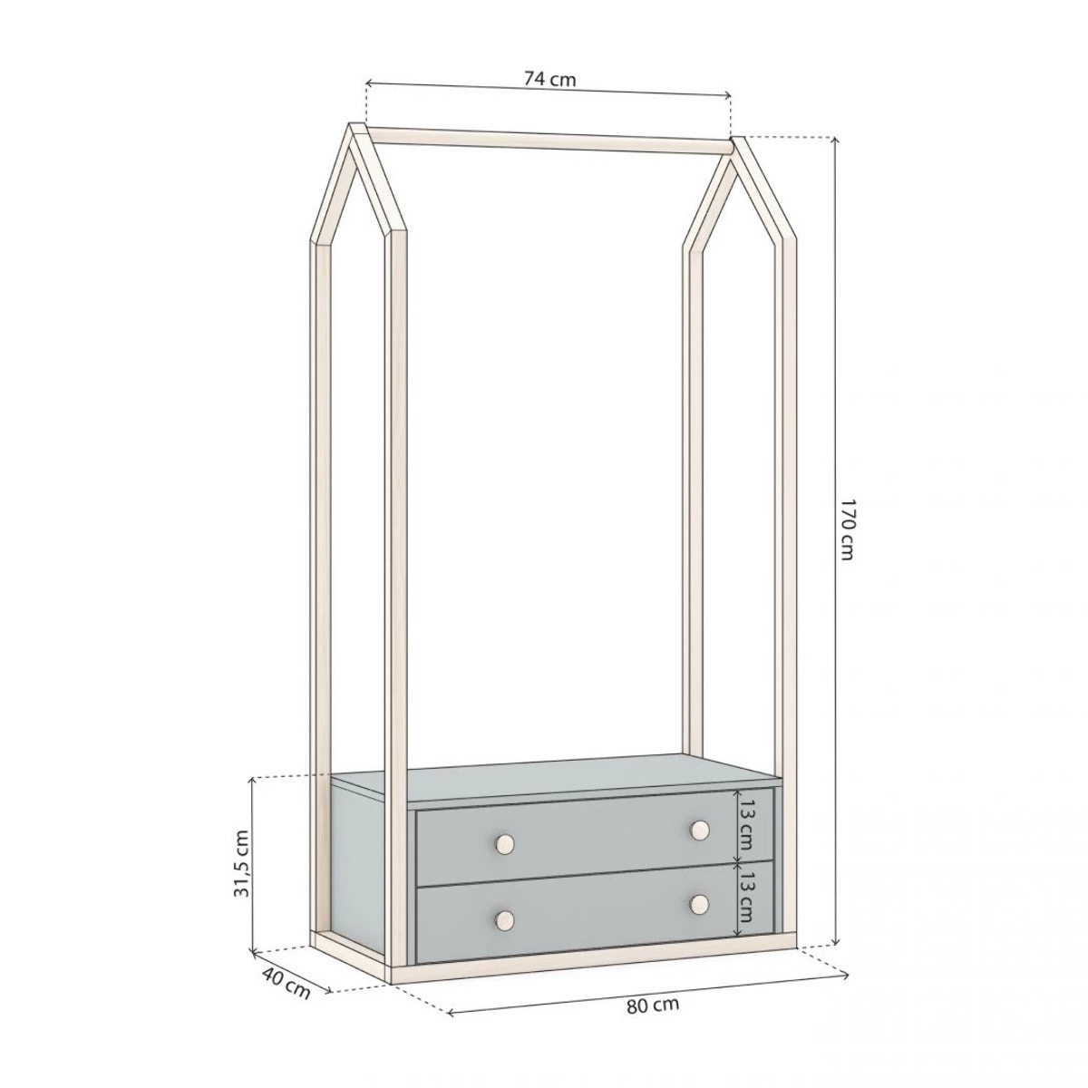 Perchero juvenil Misty Breeze Verde Salvia - Oak Soft