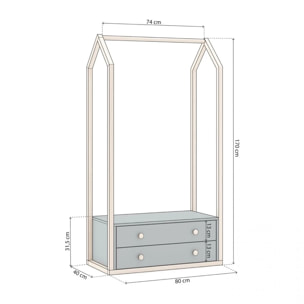Perchero juvenil Misty Breeze Verde Salvia - Oak Soft