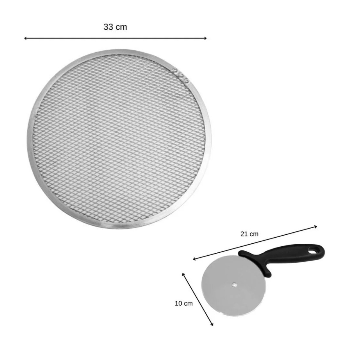 FM Professional Roulette à pizza avec plaque perforée aluminium