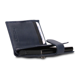 Portafoglio uomo in vera pelle - Modello Novara Chic - Casual - 7.5 x 10.0 x 2.0 cm