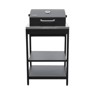 Cuisine extérieure Naxos 5 modules avec barbecue au charbon acier inoxydable noir