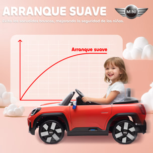 Coche Eléctrico para Niños de +3 Años, MINI Concept Aceman, Coche de Batería 12V, con Bluetooth, Mando a Distancia 2,4 G, Motor Doble, Suspensión Trasera, Faros, Música, USB, Rojo