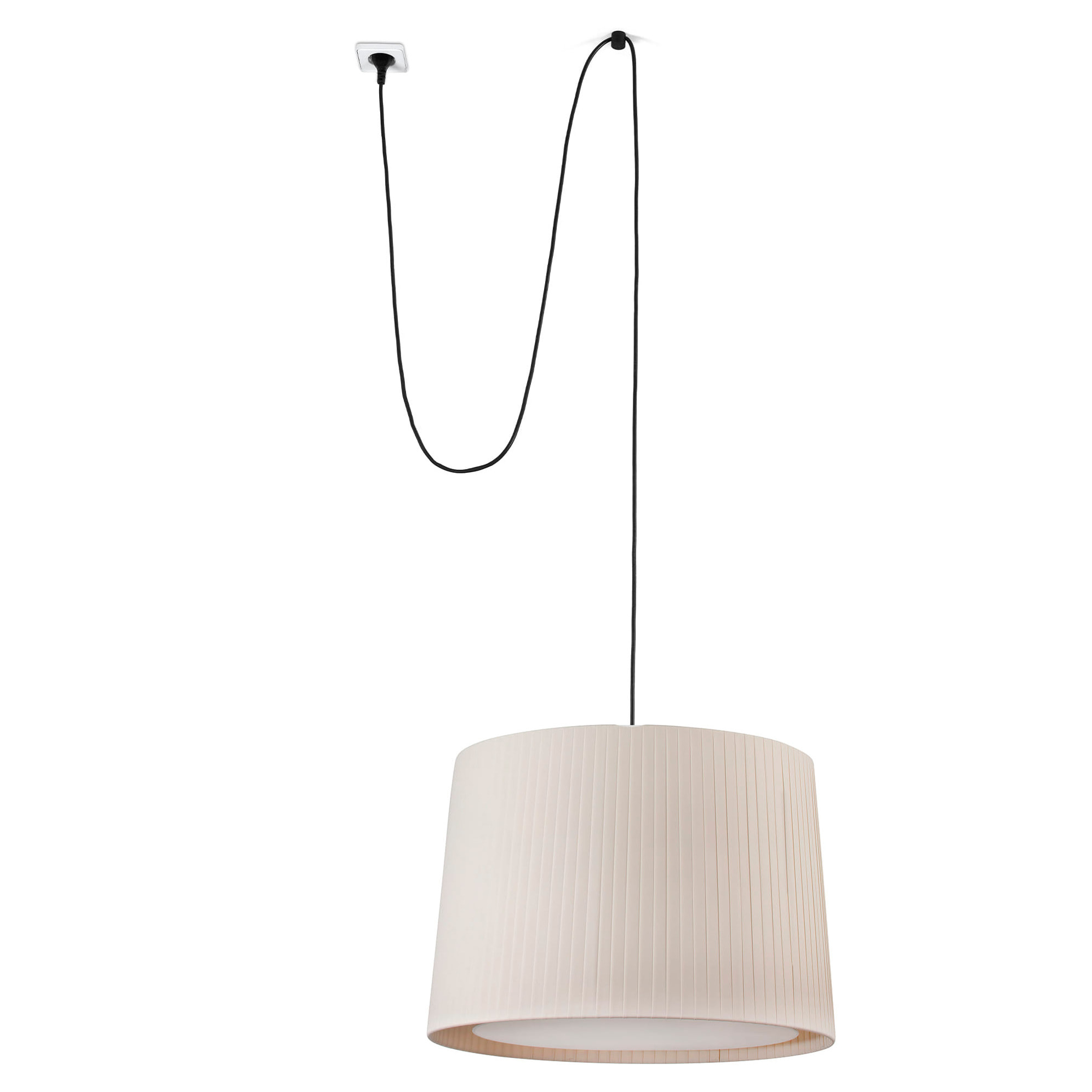 SAMBA Lampada sospensione nera/beige con spina