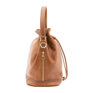 Borsa a secchiello  unisex In Vera pelle Made in Italy 24x30x16 cm