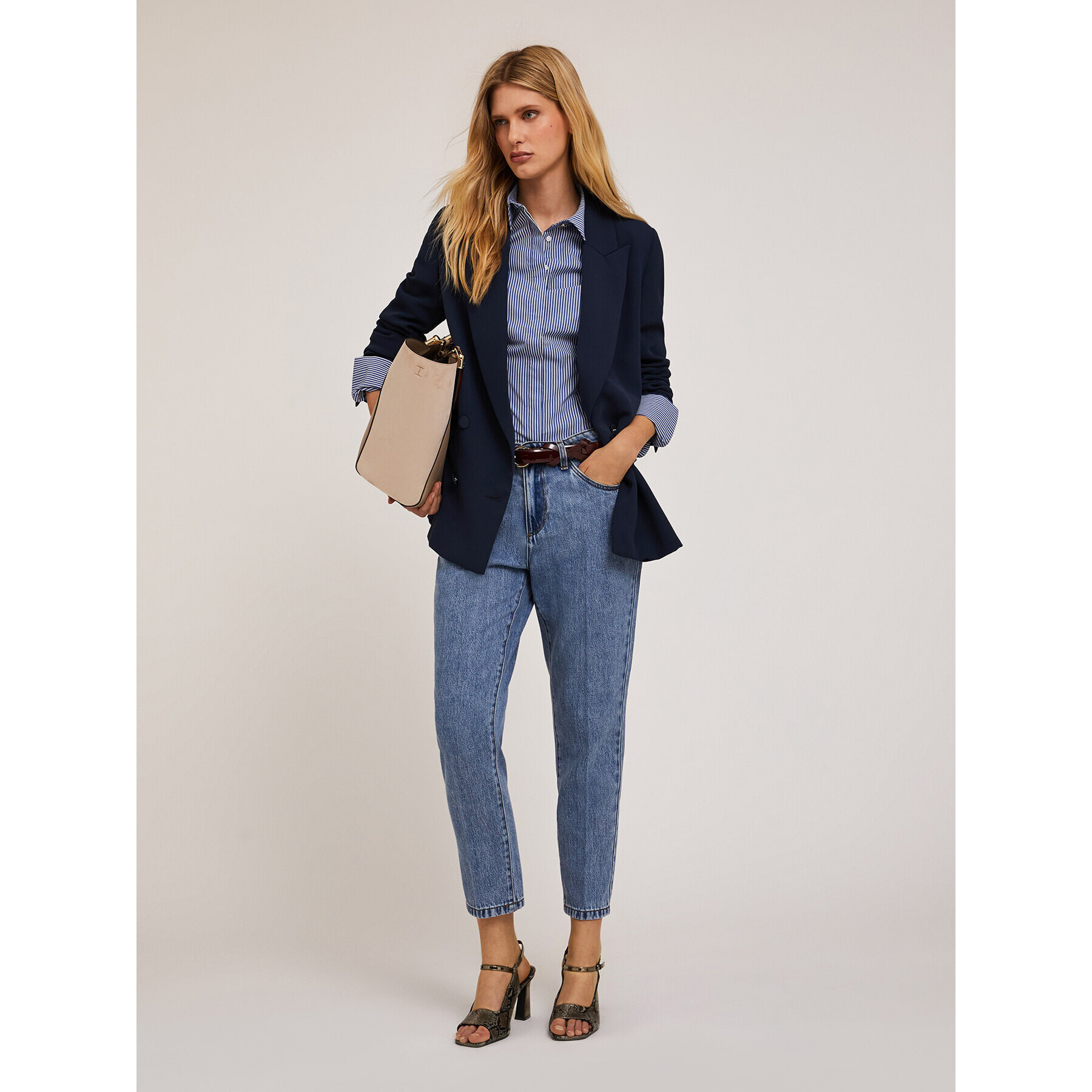Motivi - Vaqueros de mezcla de lyocell con raya planchada - Light - blue