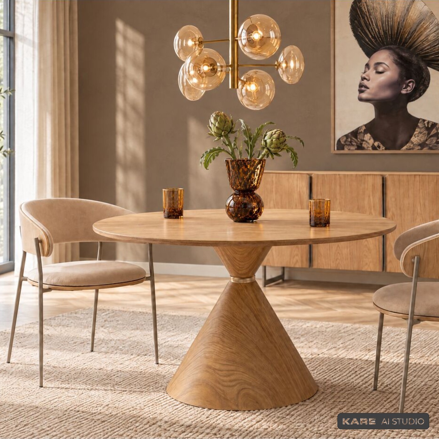 Table Cono 120cm chêne Kare Design