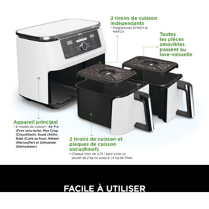 Friteuse sans huile NINJA Foodi Max Dual zone 9,5L AF400EUWH