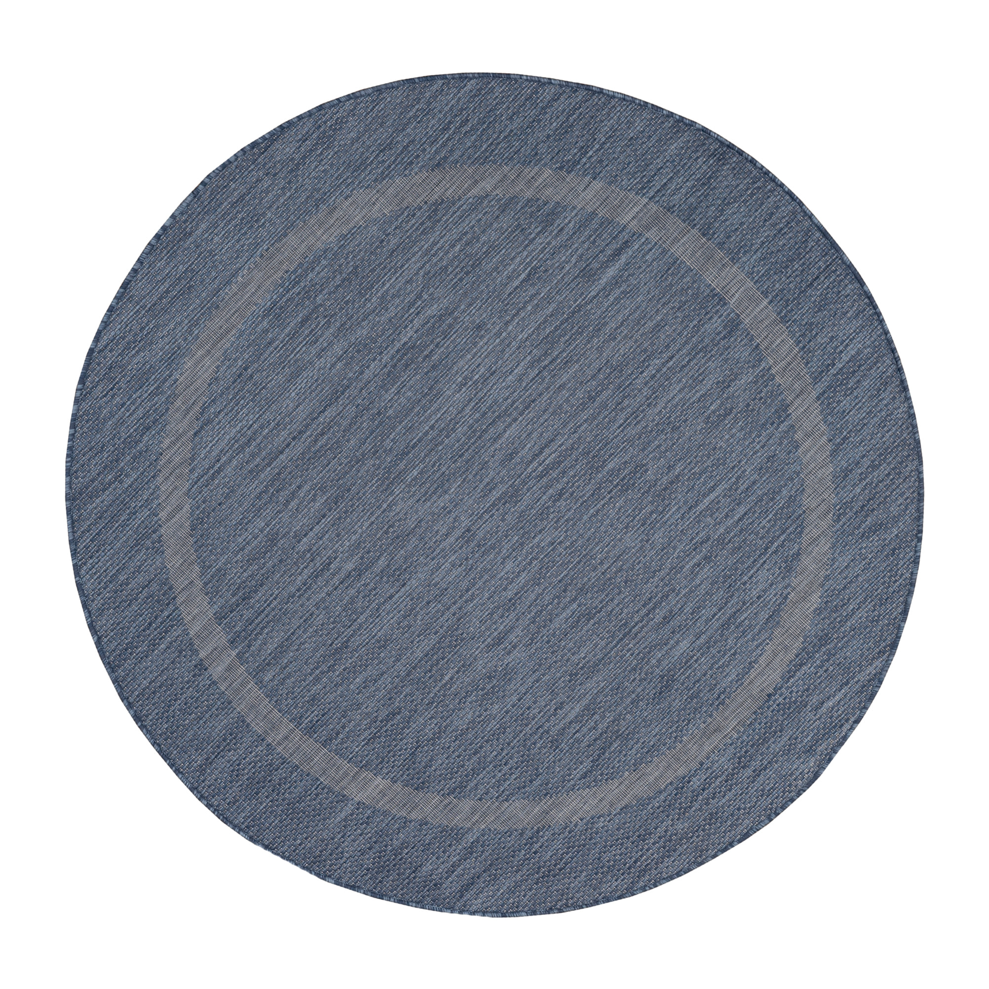 FARO - Tapis rond intérieur extérieur à motif Bleu