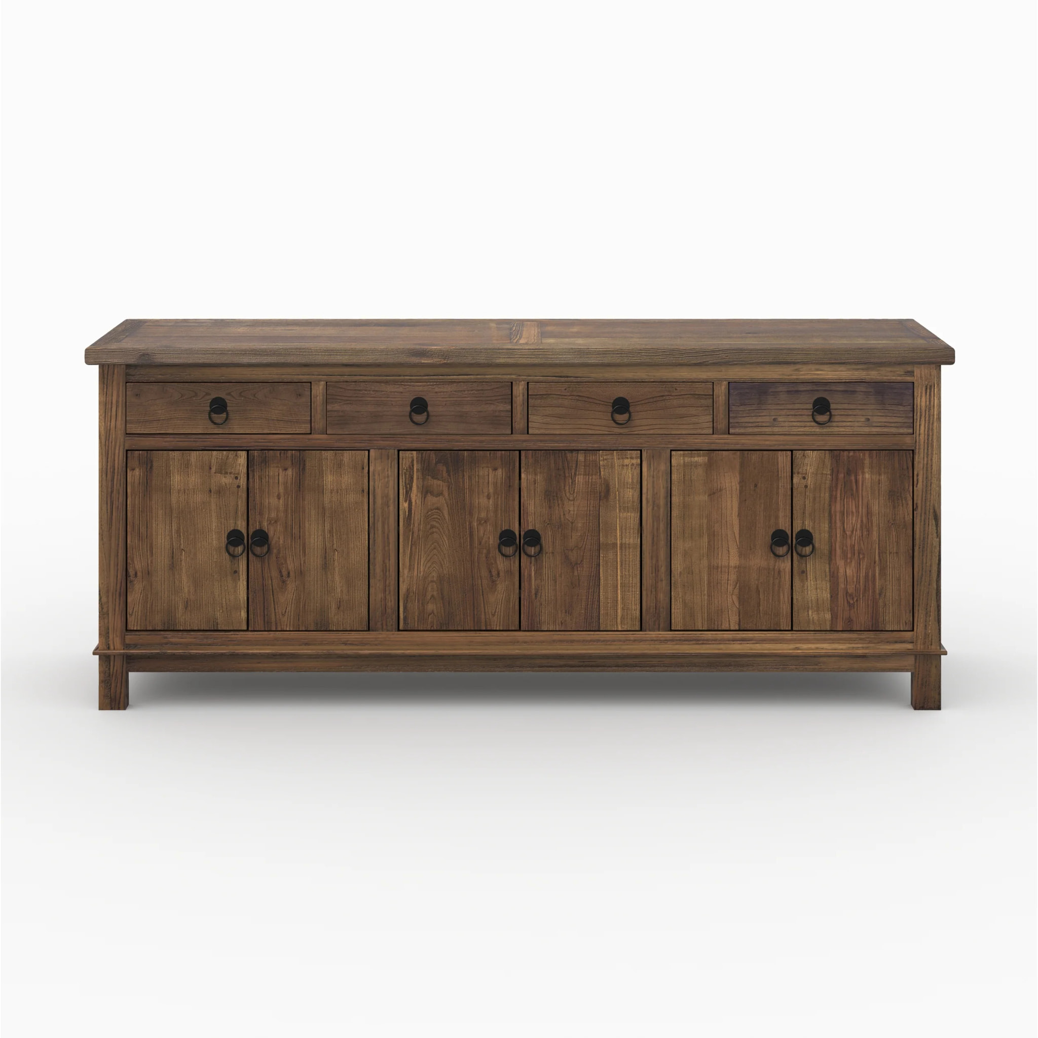 Buffet en bois recyclé 3 portes et 4 tiroirs - Mastic