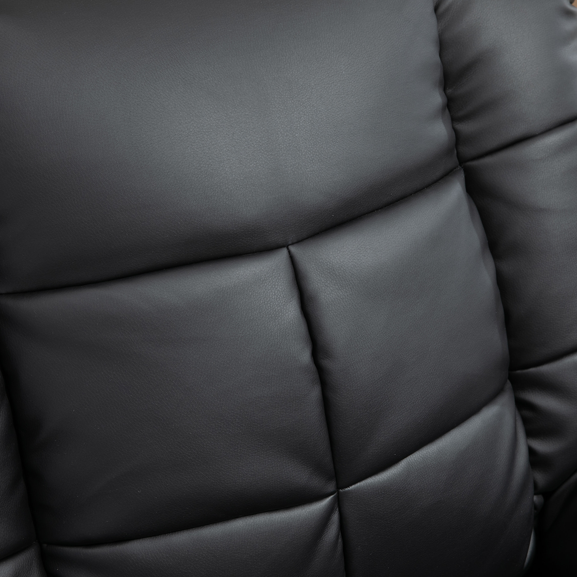 Fauteuil luxe de relaxation et massage inclinaison dossier repose-pied réglable revêtement synthétique noir