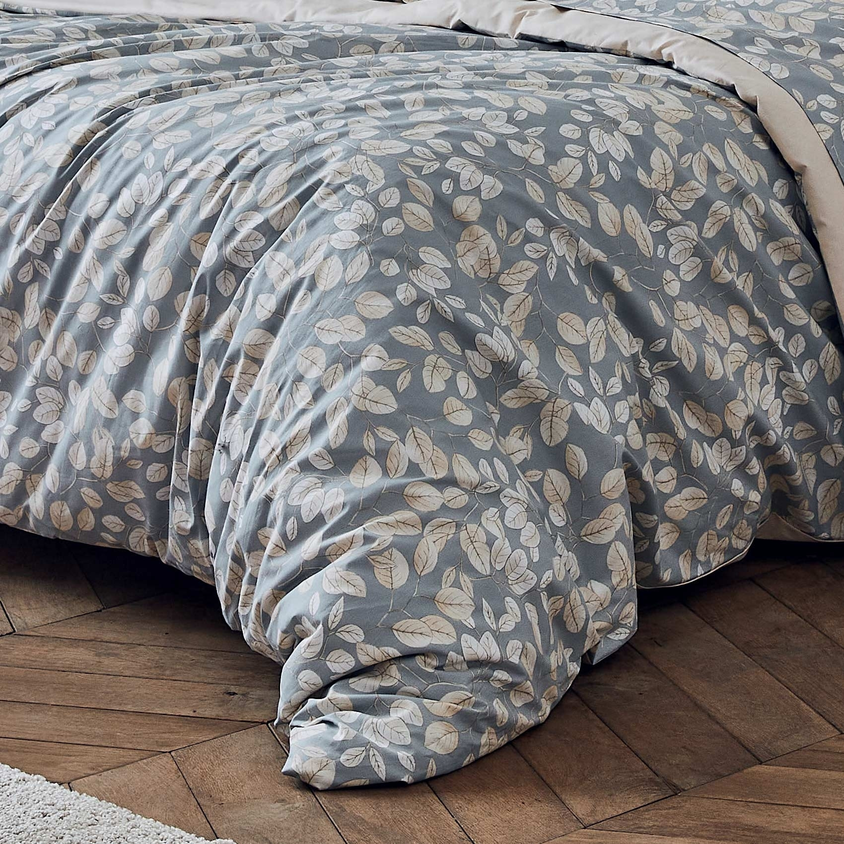 Housse de couette en percale esprit cocooning - Gris