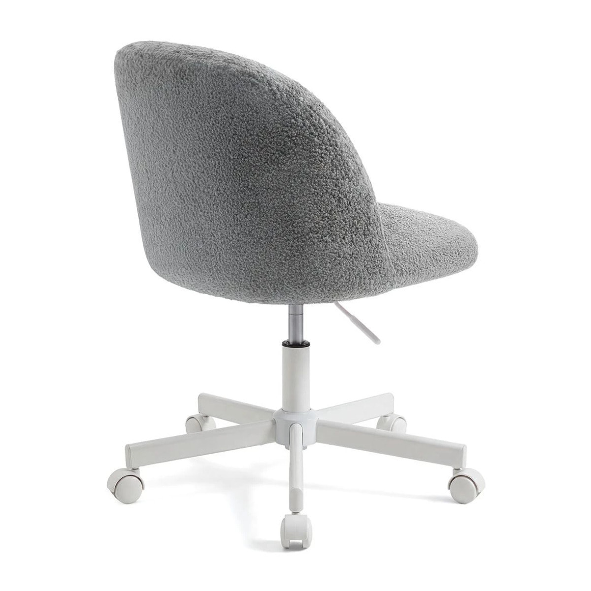 Silla de escritorio tapizada en borreguito gris claro 76-89,5 cm Candy Gris claro