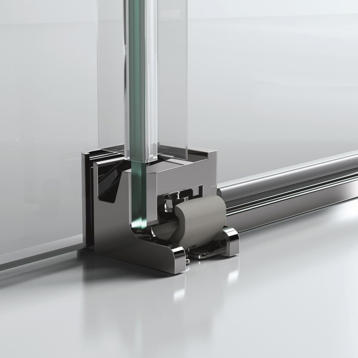 Next - Paroi douche et porte coulissante 90x90cm en verre transparent + Profilés chromés brillants (145002.069.322)