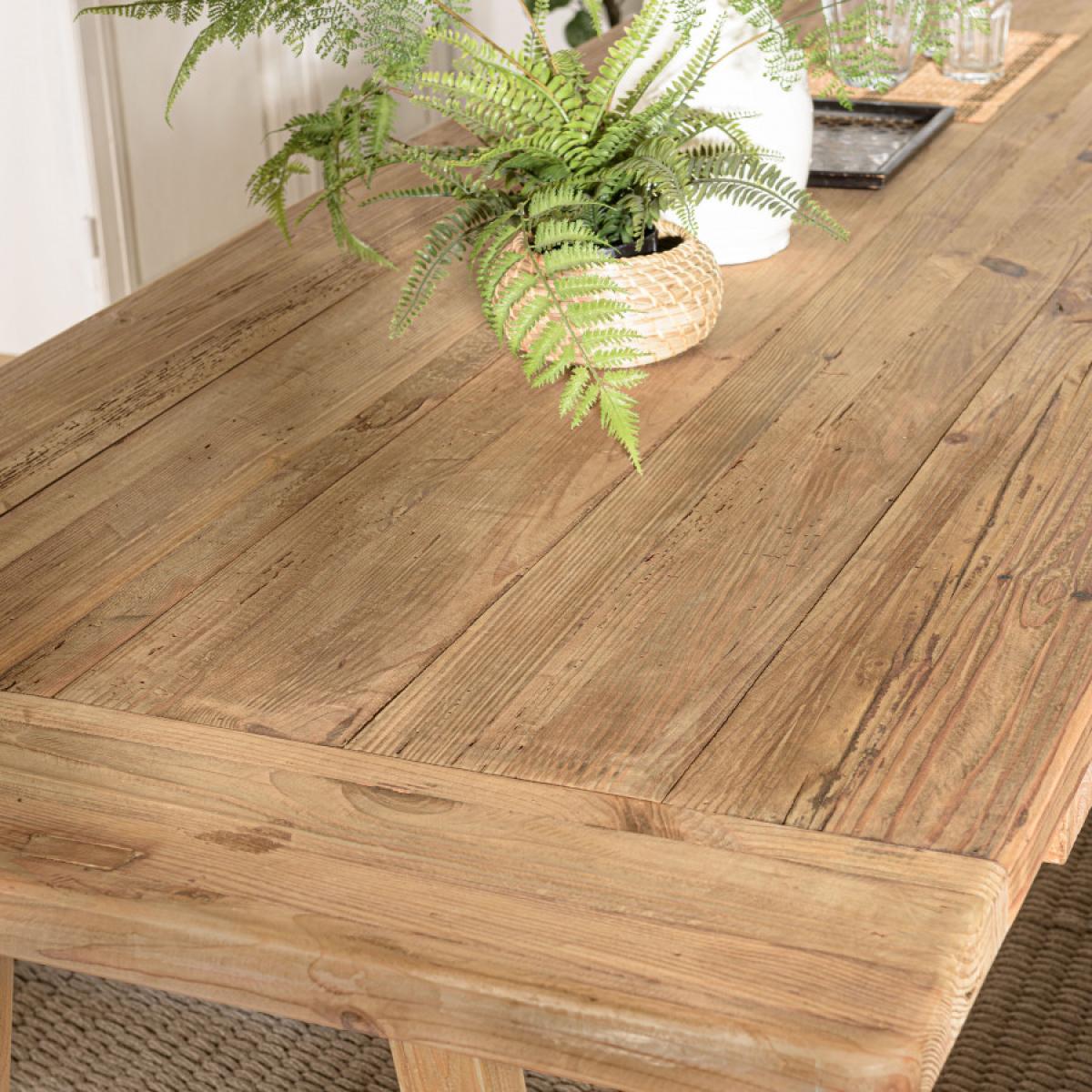 ANDRIAN - Table à manger rectangulaire 270x100cm bois Pin recyclé