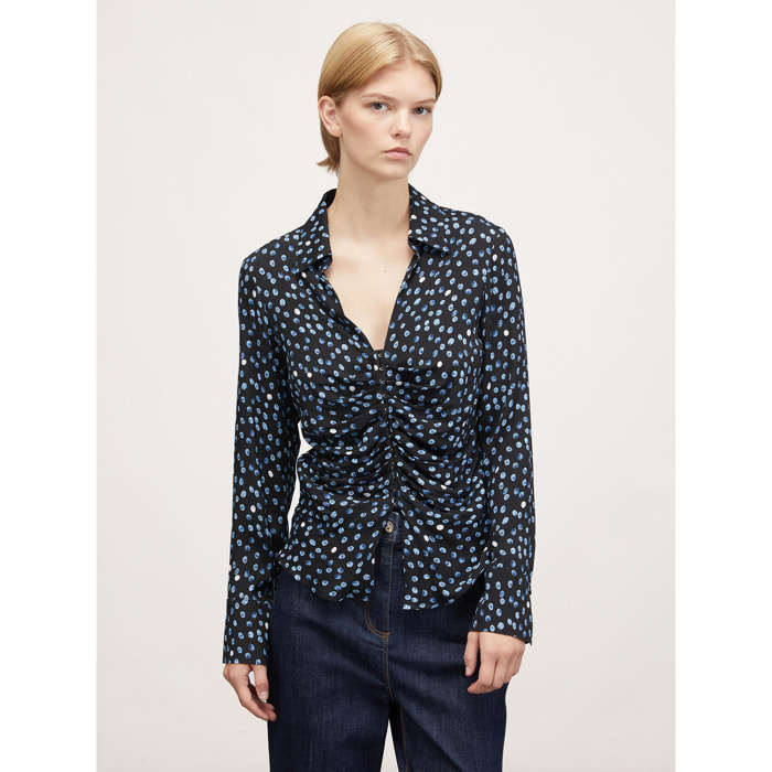 Motivi - Camicia fluida fantasia a pois - Blu