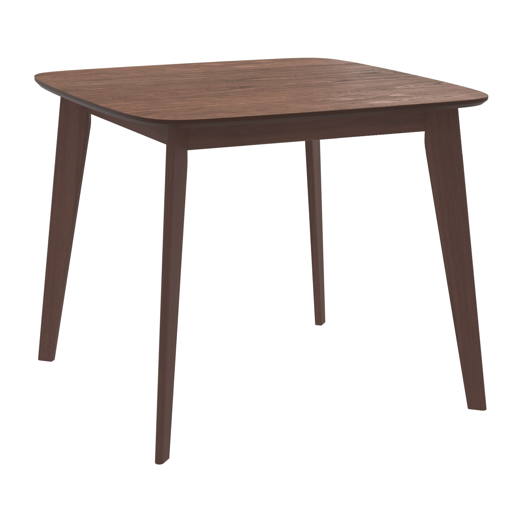 Table carrée 4 personnes en bois foncé finition noyer 90 cm - Julio