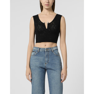 PHILIPP PLEIN Knit Tank Top Piercing Monogram