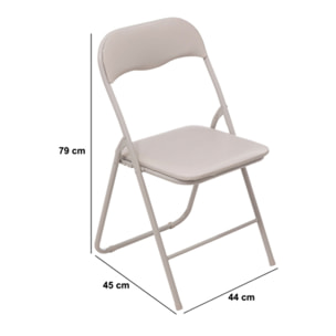 Chaise pliante beige en PVC