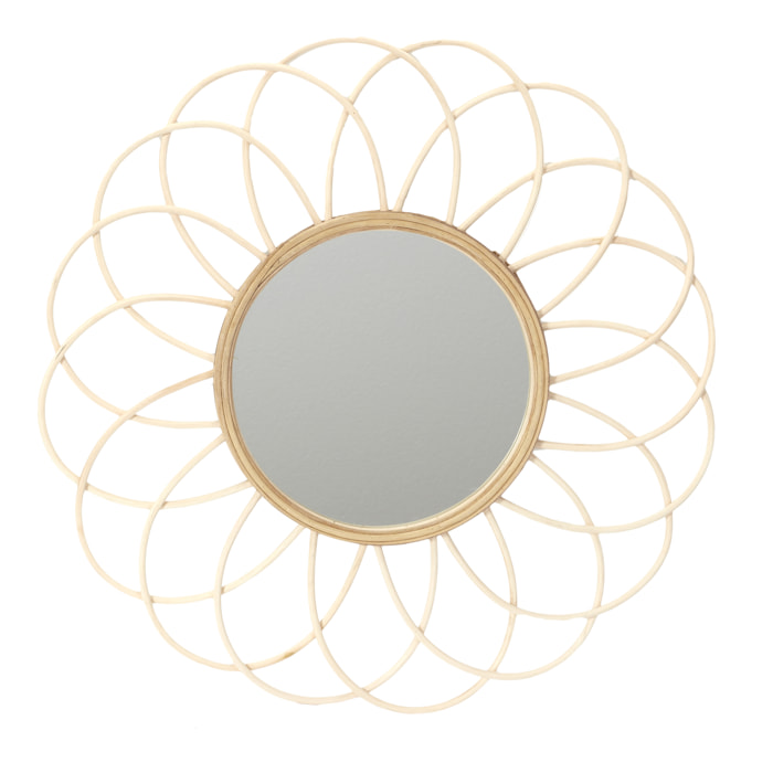 Miroir Rotin Rosace 56cm