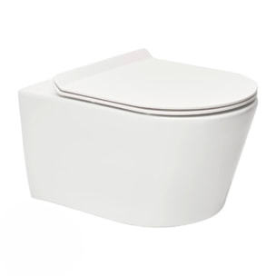 Pack WC sans bride Brevis + Abattant softclose slim + Bâti support Geberit UP100 + Plaque blanche + Set Habillage