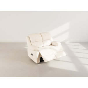 Armand - Canapé 2 places relax électrique en simili - Beige