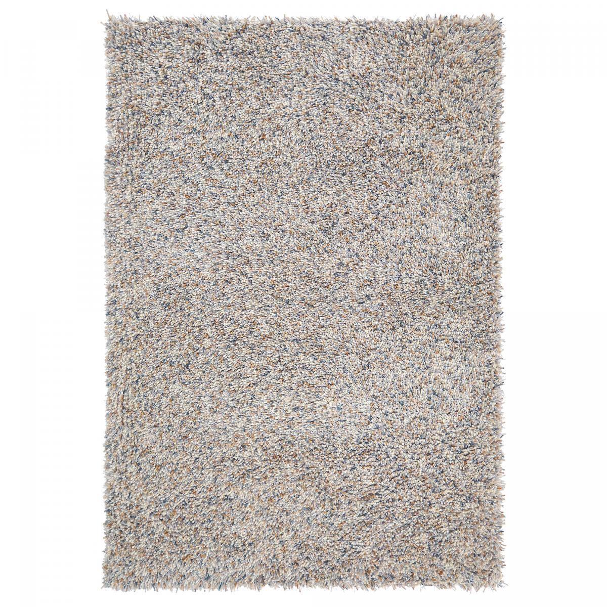 Tapis shaggy tufté en laine motif faux uni OLEL