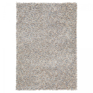 Tapis shaggy tufté en laine motif faux uni OLEL