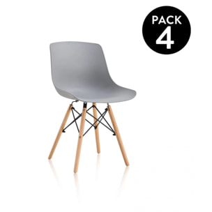 Pack 4 sillas de comedor Fredo Gris