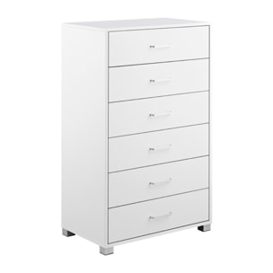Cassettiera in legno 6 cassetti bianca opaca - Nancy