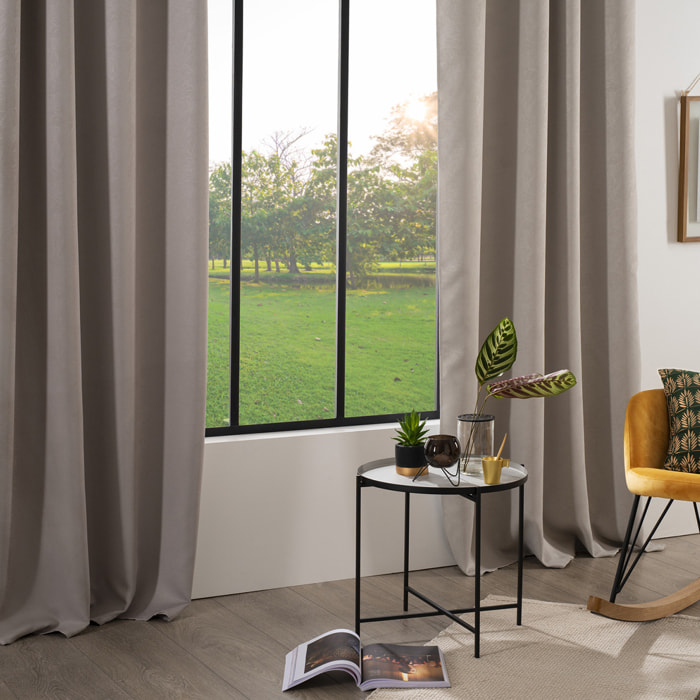 Rideau occultant "Feuilles" beige 140x260cm