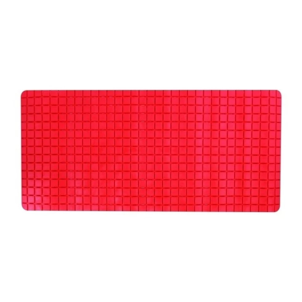 Tapis Fond de baignoire antidérapant Caoutchouc QUADRO 36x76cm Rouge MSV