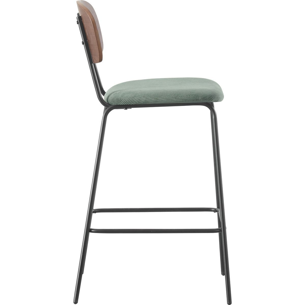 Lot de 2 tabourets de bar en velours côtelé - DANY