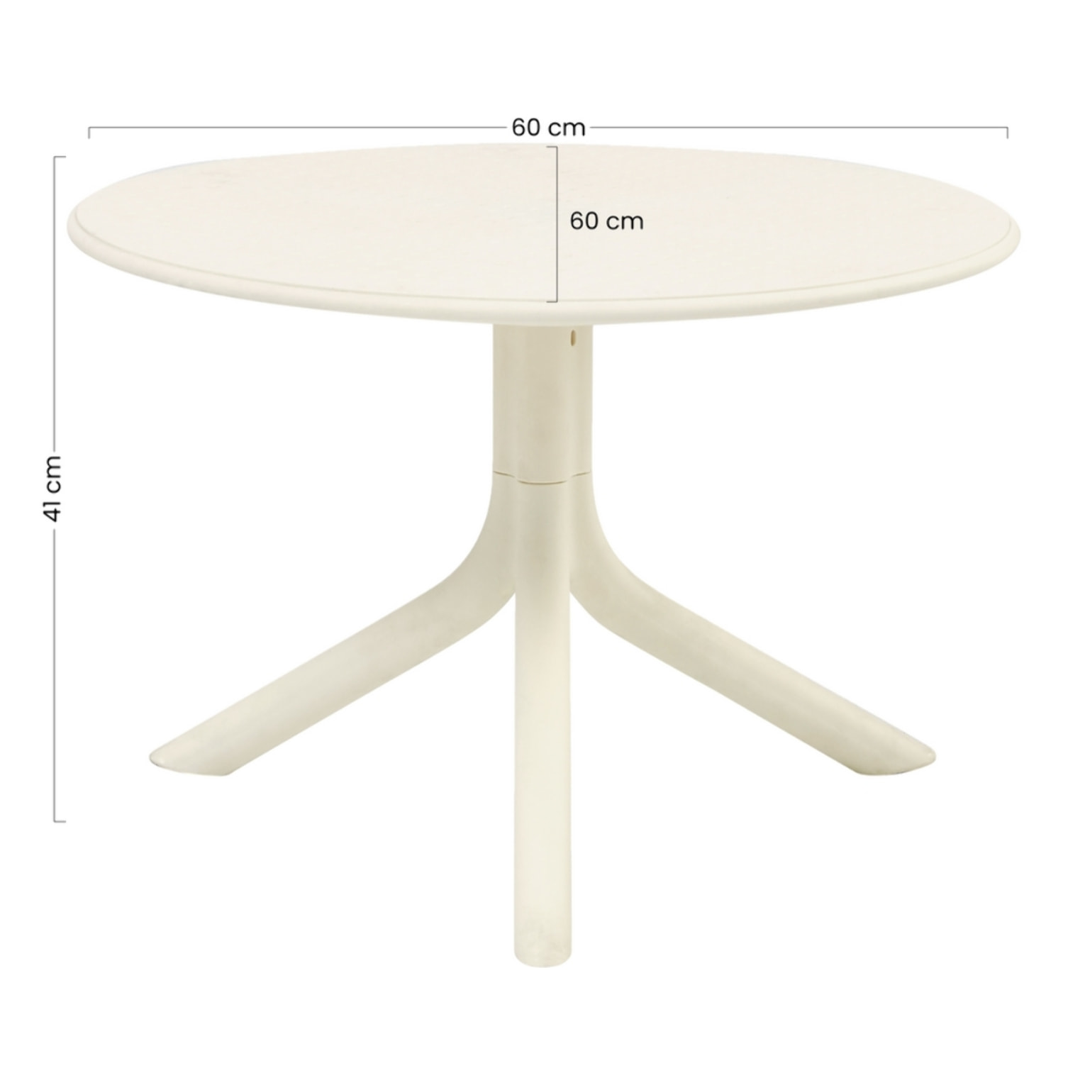 Tavolino basso da esterno in polipropilene 60x60x41cm bianco – Obidos