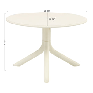 Tavolino basso da esterno in polipropilene 60x60x41cm bianco – Obidos