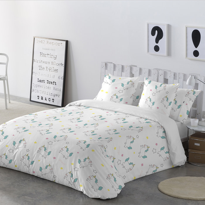 Funda de almohada 45x110 cm (cama de 90 cm) UNICORNIOS