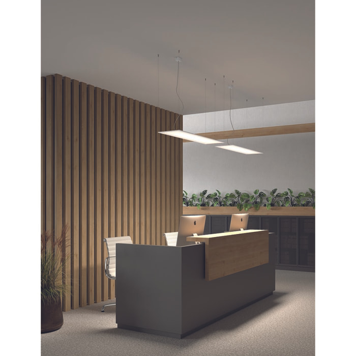 Ledsc4 LedsC4 Downlight Ecofit Plus 1200x300mm - Iluminación LED de Alta Calidad para Hogar y Oficina, 3851 Lúmenes, 4000K, Acabado Blanco Prismatizado, Aluminio y PMMA Duradero