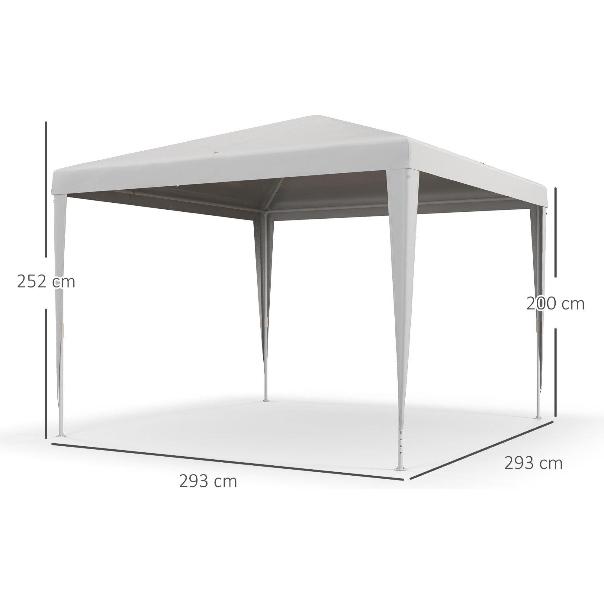 Carpa Desmontable 3x3 m Cenador Pabellón de Jardín con 4 Orificios de Drenaje y Marco de Acero Anti-UV Gazebo para Terraza Patio Exterior Camping Blanco