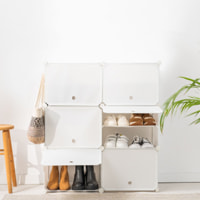 Scarpiera modulare portatile - 20 paia - bianco - 84x96x32 cm