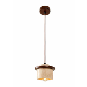 Suspension design en travertin et bois effet noyer TIVOLI