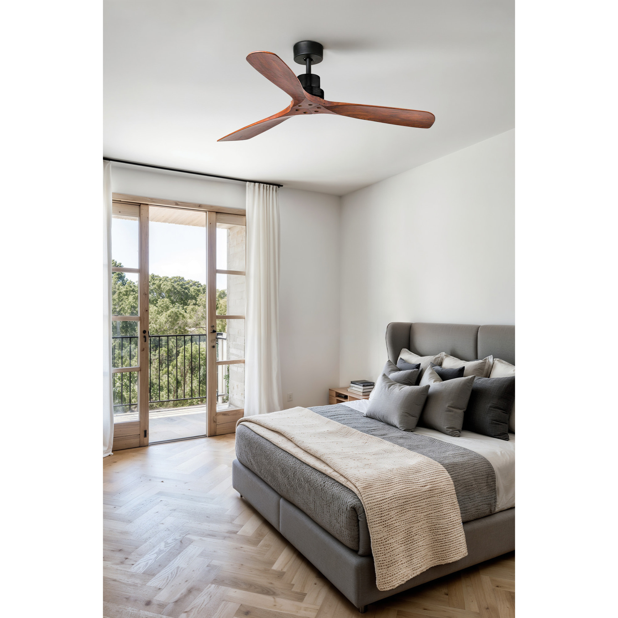 LANTAU L Ventilateur noir mat DC