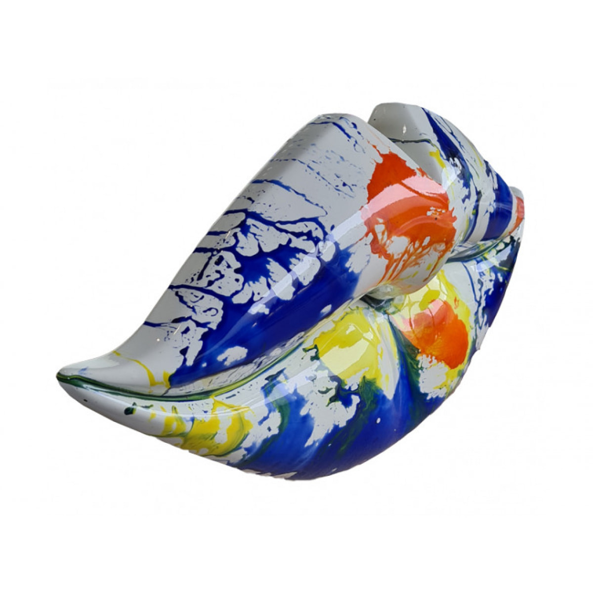 Statue bouche multicolore en résine H23cm - LIPSY