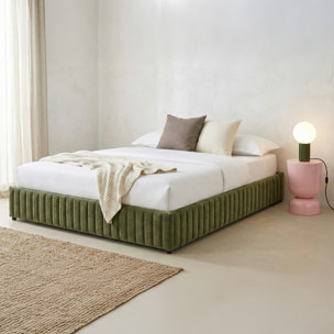 Lit coffre adulte en tissu chenille - BALTO