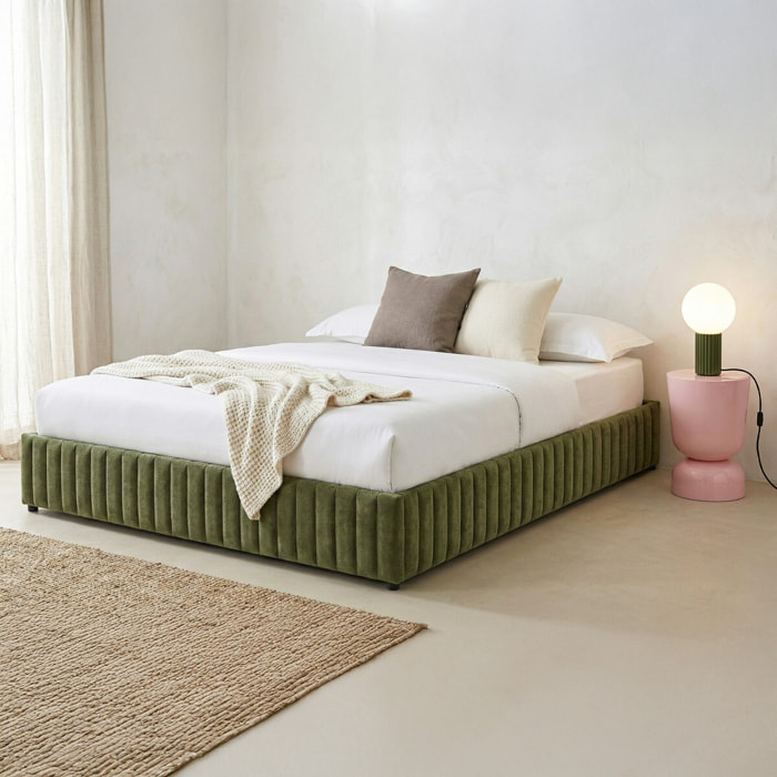 Lit coffre adulte en tissu chenille - BALTO