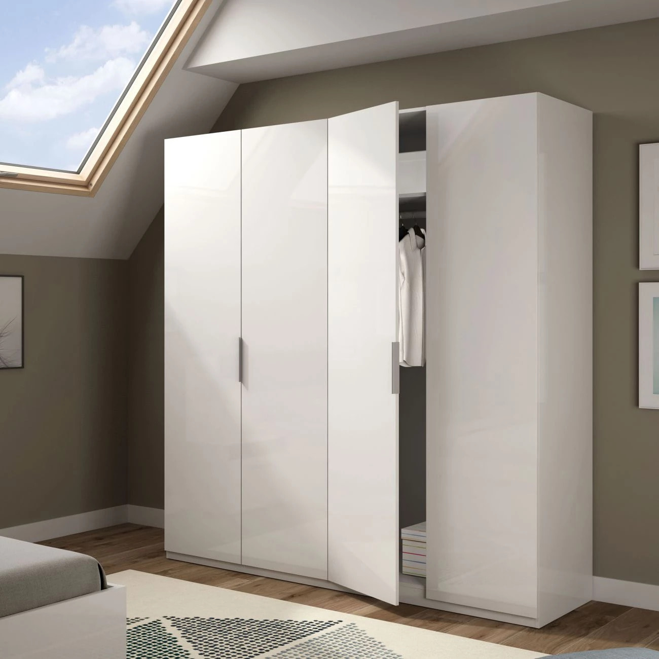 Armario Low Cost 4 puertas Blanco Brillo