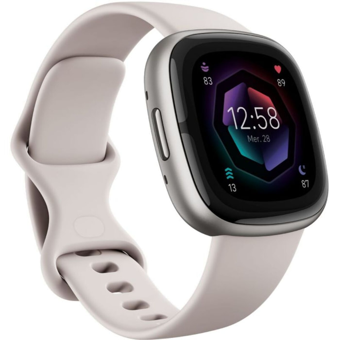 Montre santé FITBIT Sense 2 Aluminium Platine et Blanc