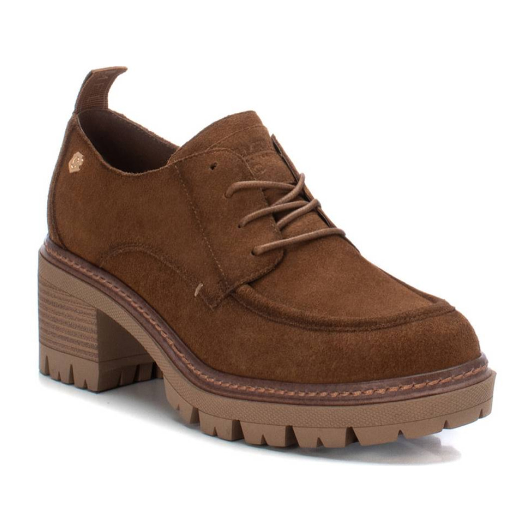 Zapato blucher/derby de piel camel