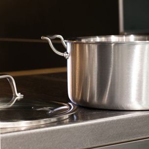 Faitout acier inoxydable 24cm - fait en France - tous feux TRIPLY