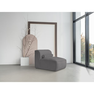Felix - module d'assise en tissu texturé - Gris foncé