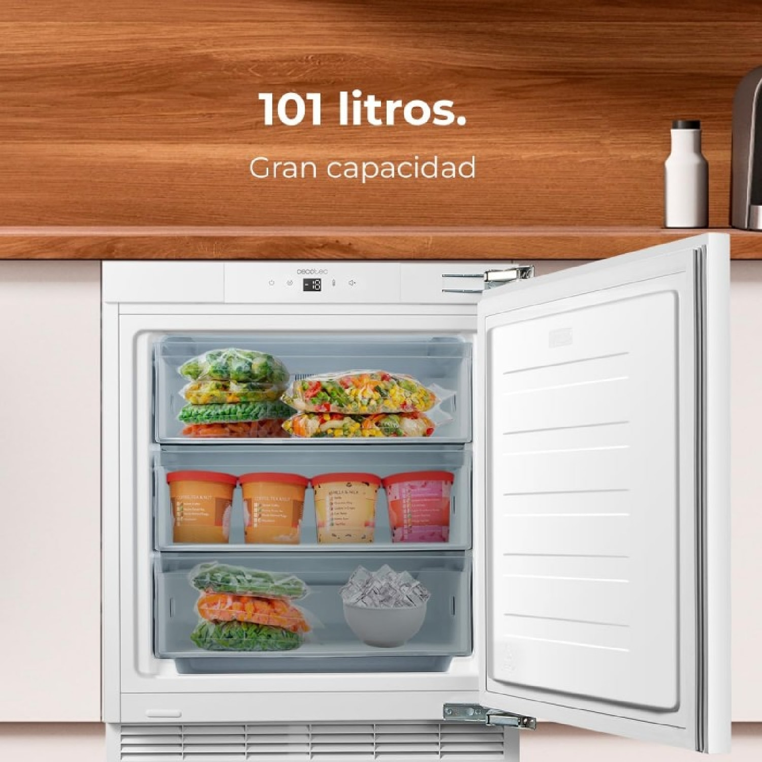 Cecotec Congelatore verticale da incasso Bolero Coolmarket TF BI 101 E