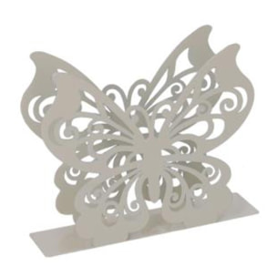 Portatovaglioli in metallo farfalla crema rettangolare cm14,5x4h12